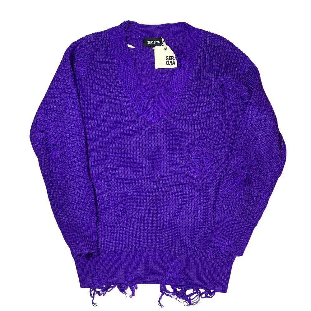 SER.O.YA Rumi Sweater Dress in Violet Purple NEW